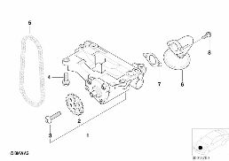 モーター付オイル供給/オイル ポンプ diagram for BMW 5 Series E39 525d