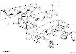 Collecteur d'échappement diagram for BMW 5 Series E28 518i