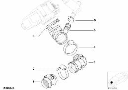 MASS AIR FLOW SENSOR diagram for BMW 7 Series E38 728iL