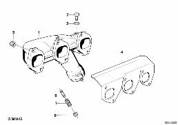 Выпускной коллектор diagram for BMW 7 Series E32 735i