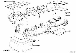 Abgaskrümmer diagram for BMW 7 Series E32 750iL