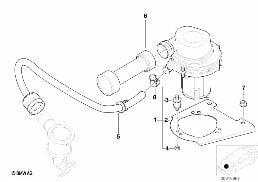 ตัวควบคุมการปล่อยมลพิษ-ปั๊มลม diagram for BMW Z3 E36 2.8