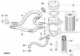 Ölversorgung-Ölfilter diagram for BMW 7 Series E32 750iL