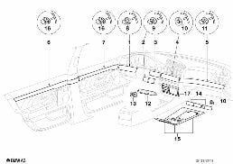 FINE WOOD TRIM, VAVONA MATT diagram for BMW 7 Series E38 735iL