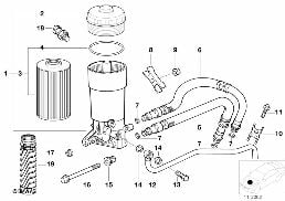 LUBRICATION SYSTEM-OIL FILTER diagram for BMW 7 Series E32 740i