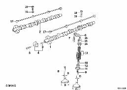 Ventilsteuerung-Nockenwelle/Schmierung diagram for BMW 7 Series E32 750iL