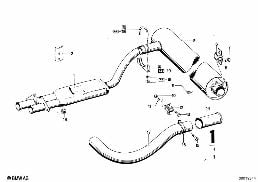 EXHAUST PIPE/MUFFLER diagram for BMW 2.5CS-3.0CSL 3.0CSi