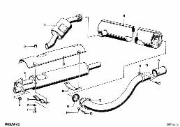 EXHAUST PIPE/MUFFLER diagram for BMW 2.5CS-3.0CSL 3.0CSi