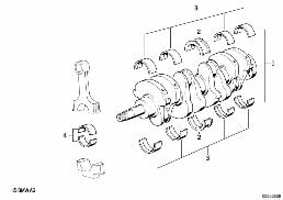 Kurbeltrieb-Kurbelwelle mit Lagerschalen diagram for BMW 3 Series E30 M3