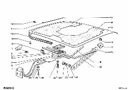 TRUNK LID, HINGE, LATCH