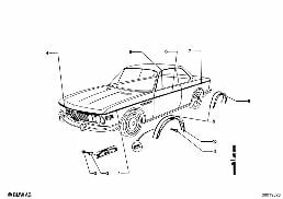 MOLDINGS diagram for BMW 2.5CS-3.0CSL 2.5CS