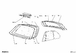 GLAZING diagram for BMW 2.5CS-3.0CSL 2.5CS