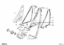 VENT WINDOW diagram for BMW 2.5CS-3.0CSL 2.5CS