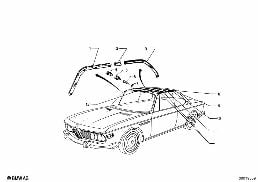 ROOF TRIM-HEADLINING/HANDLE diagram for BMW 2.5CS-3.0CSL 2.5CS