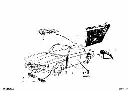 EDGE PROTECTION/COVERINGS ROCKERS diagram for BMW 2.5CS-3.0CSL 2.5CS