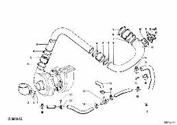 Tubo admissão turbocompressor gases esc. diagram for BMW 1502-2002tii 2002turbo