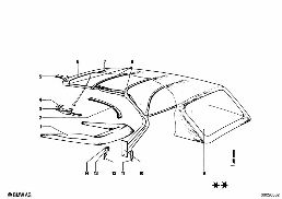 FOLDING TOP MOUNTING PARTS diagram for BMW 1502-2002tii 2002