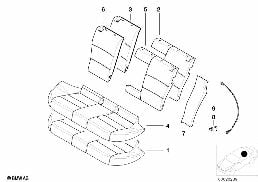 SEAT, REAR, UPHLSTRY/COVER, LOAD-THROUGH diagram for BMW 3 Series E36 323i