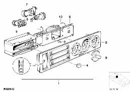 AIR CONDITIONING CONTROL diagram for BMW 5 Series E34 525i
