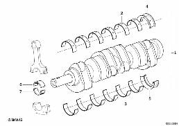 CRANKSHAFT WITH BEARING SHELLS