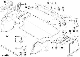 트림 패널,트렁크룸 diagram for BMW 3 Series E36 325tds