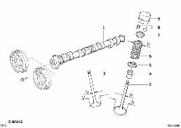 阀门控制 凸轮轴/润滑 diagram for BMW 3 Series E36 318i