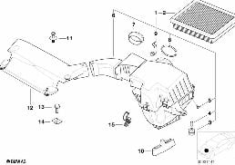 INTAKE SILENCER / FILTER CARTRIDGE INTAKE SILENCER / FILTER CARTRIDGE diagram for BMW 3 Series E46 318i
