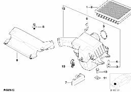 INTAKE SILENCER / FILTER CARTRIDGE INTAKE SILENCER / FILTER CARTRIDGE diagram for BMW 3 Series E46 328i