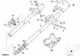 Sloupek řízení-pažnice pevný diagram for BMW Z3 E36 1.9