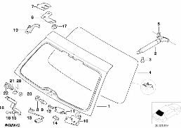 Tylna klapa/Tylna szyba diagram for BMW 5 Series E39 520d