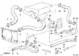 冷却系统水导向软管 diagram for BMW 3 Series E36 318i