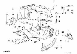 进气系统 diagram for BMW 3 Series E36 318i