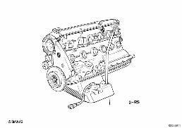 SHORT ENGINE diagram for BMW 3 Series E30 325e