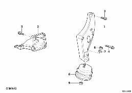 Zawieszenie silnika/amortyzacja silnika diagram for BMW 5 Series E34 525tds