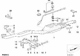 CATALYTIC CONVERTER/FRONT SILENCER diagram for BMW 3 Series E36 320i