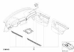 RETROFIT, INT.MOULDINGS, MATT CHROME diagram for BMW 3 Series E46 318i