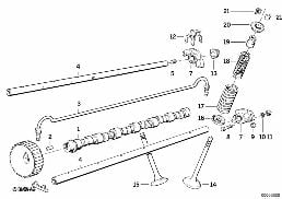 VALVE TIMING GEAR - CAM SHAFT diagram for BMW 3 Series E30 325e