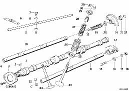 Распредвал мех.клап.газораспред./смазка diagram for BMW 7 Series E32 735i