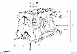 ENGINE BLOCK diagram for BMW 3 Series E30 316i