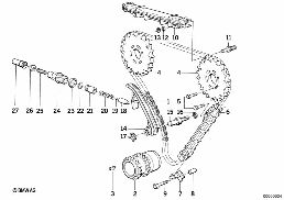 Steuertrieb-Steuerkette diagram for BMW 7 Series E32 750iL
