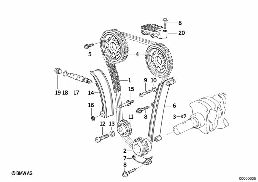 正时机构正时链 diagram for BMW 3 Series E36 318i