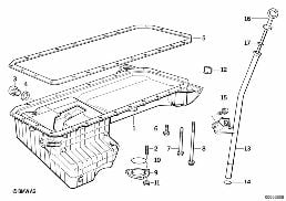 Miska olejowa/urz. do pom.oleju diagram for BMW 5 Series E34 525tds