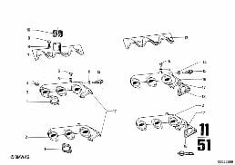 Sběrné výfukové potrubí diagram for BMW 2500-3.3Li 2800Bav