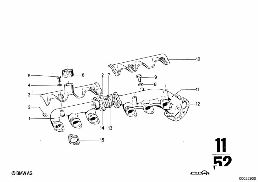 Sběrné výfukové potrubí diagram for BMW 2500-3.3Li 2800