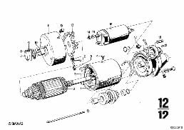 STARTER SINGLE PARTS diagram for BMW 2500-3.3Li 3.0Si