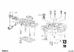 CARBURETOR, JETS AND PUMPS diagram for BMW 2500-3.3Li 2500