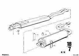 Geluiddemper systeem diagram for BMW 2500-3.3Li 3.3Li