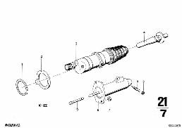 CLUTCH SLAVE CYLINDER diagram for BMW 2500-3.3Li 2800