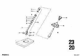 EXTERNAL GEARSHIFT PARTS/SHIFT LEVER diagram for BMW 2500-3.3Li 3.0Si