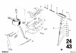 ZF 3HP22 GEAR SHIFT/PARKING LOCK diagram for BMW 2500-3.3Li 2800